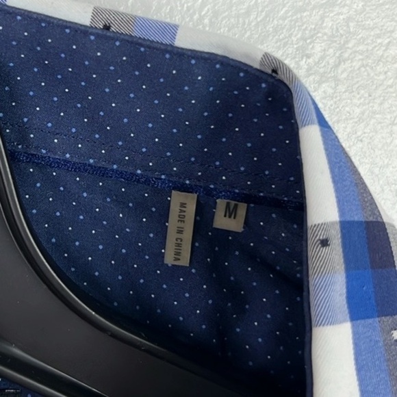 Bugatchi Men Medium Cotton Button Up Long Sleeve Print Shaped Fit Shirt - Picture 4 of 10